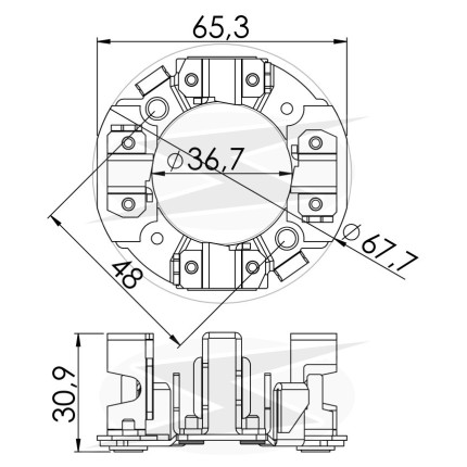 PORTA ESCOVA PARTIDA COMPATÍVEL DENSO 12V UNF1212