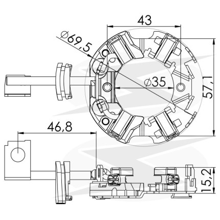 PORTA ESCOVA PARTIDA COMPATÍVEL BOSCH DW UNF1218