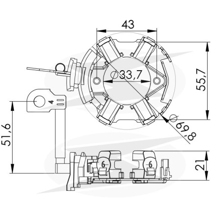 PORTA ESCOVA PARTIDA COMPATÍVEL BOSCH MOD LT 1,8 UNF1225