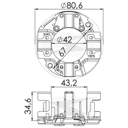 PORTA ESCOVA PARTIDA COMPATÍVEL MITSUBISHI 24V VOLVO UNF1244