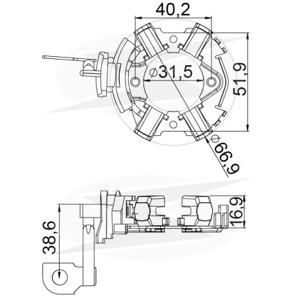 PORTA ESCOVA PARTIDA COMPATÍVEL BOSCH MOD TIGUAN UNF1256