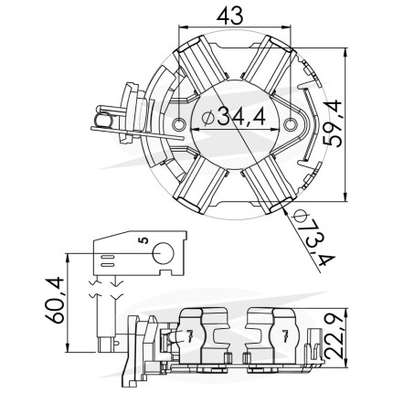 PORTA ESCOVA PARTIDA COMPATÍVEL BOSCH MOD DB VOLKSWAGEN UNF1263
