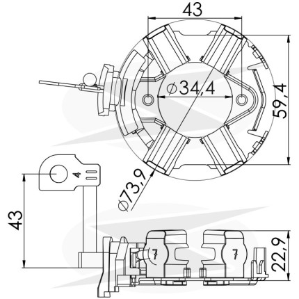 PORTA ESCOVA PARTIDA COMPATÍVEL BOSCH MOD UNF1264
