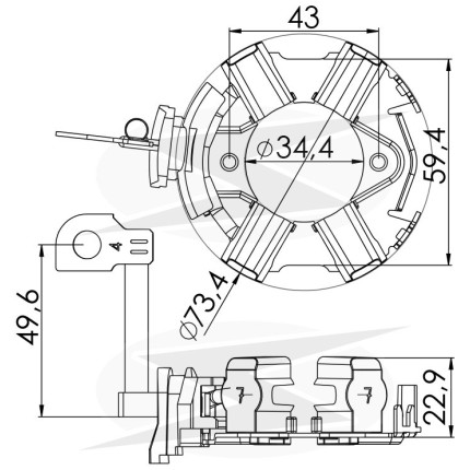 PORTA ESCOVA PARTIDA COMPATÍVEL BOSCH MOD UNF1265