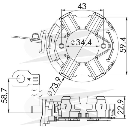 PORTA ESCOVA PARTIDA COMPATÍVEL BOSCH MOD UNF1267