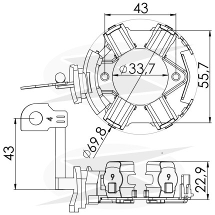 PORTA ESCOVA PARTIDA COMPATÍVEL BOSCH MOD AUDI/VW UNF1268