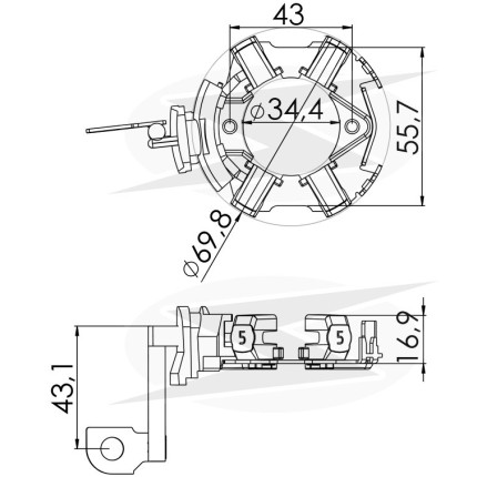 PORTA ESCOVA PARTIDA COMPATÍVEL BOSCH MOD AUDI/GOLF/BORA UNF1269
