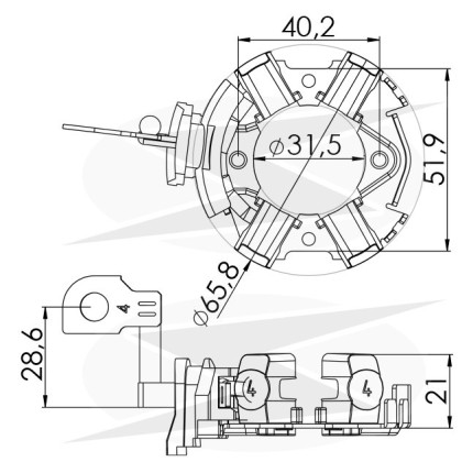 PORTA ESCOVA PARTIDA COMPATÍVEL BOSCH MOD BRAVO/RENEGADE UNF1273