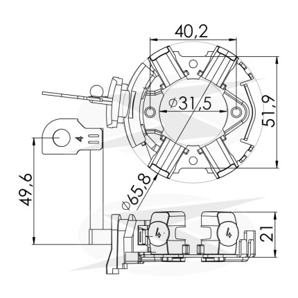 PORTA ESCOVA PARTIDA COMPATÍVEL BOSCH MOD UNF1275