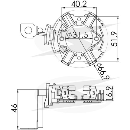 PORTA ESCOVA PARTIDA COMPATÍVEL BOSCH MOD MB CLASS/CLK UNF1276
