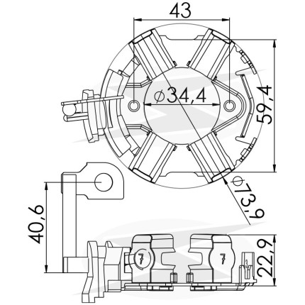 PORTA ESCOVA PARTIDA COMPATÍVEL BOSCH MOD UNF1277