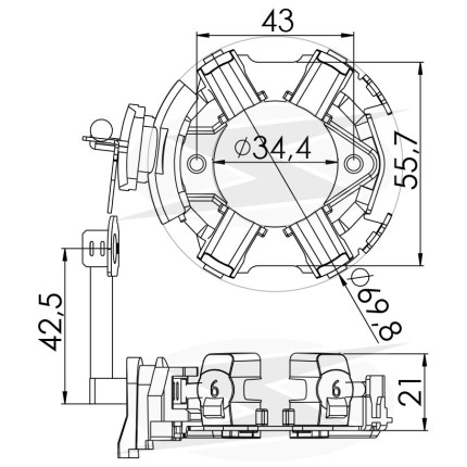 PORTA ESCOVA PARTIDA COMPATÍVEL BOSCH MOD LT 1,8 UNF1280
