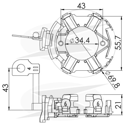 PORTA ESCOVA PARTIDA COMPATÍVEL BOSCH MOD LT 1.8 UNF1281