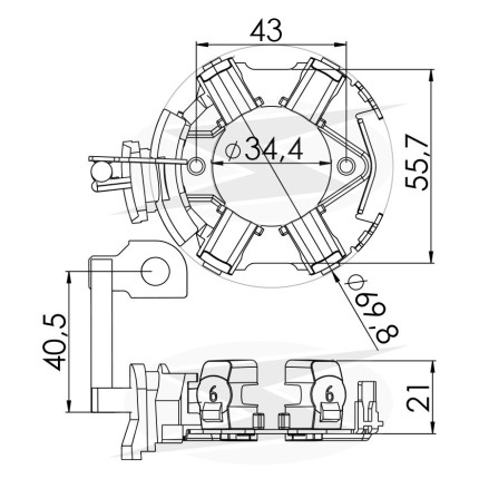 PORTA ESCOVA PARTIDA COMPATÍVEL BOSCH MOD FIAT/LANCIA/MB UNF1282