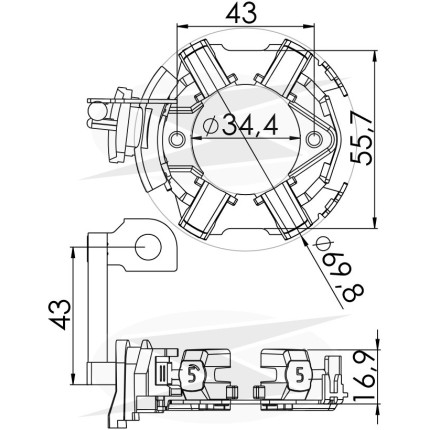 PORTA ESCOVA PARTIDA COMPATÍVEL BOSCH MOD UNF1283
