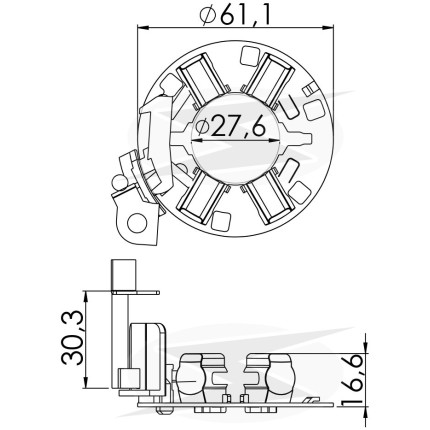 PORTA ESCOVA PARTIDA COMPATÍVEL BOSCH UNF1288