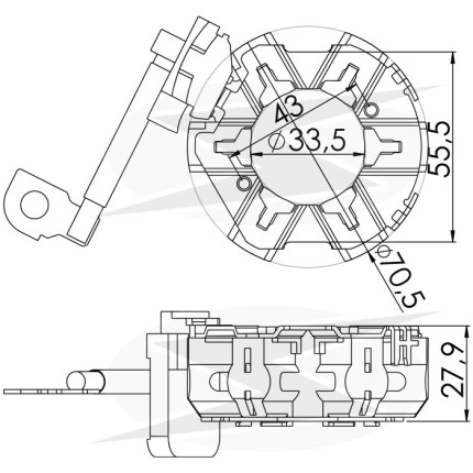 PORTA ESCOVA PARTIDA COMPATÍVEL BOSCH MOD C/6 ESC BUNF1289