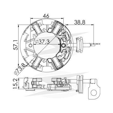 PORTA ESCOVA PARTIDA COMPATÍVEL BOSCH DM/DA GOL/KOMBI/CORSA/PAUGEOT UNF1315