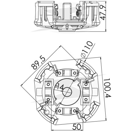 PORTA ESCOVA PARTIDA COMPATÍVEL MARELLI 12V  TRATORES UNF1319
