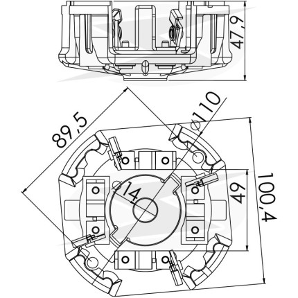 PORTA ESCOVA PARTIDA COMPATÍVEL MARELLI 24V  TRATORES UNF1320
