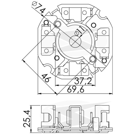 PORTA ESCOVA PARTIDA COMPATÍVEL MARELLI DUCATO/MASSEY/JCB UNF1330