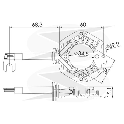 PORTA ESCOVA PARTIDA COMPATÍVEL HITACHI YANMAR CUMMINS - CABO 68MM UNF1332