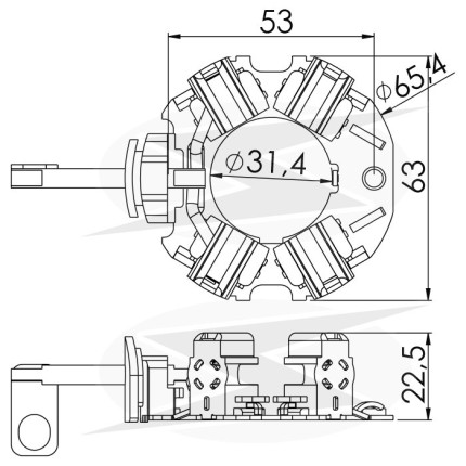 PORTA ESCOVA PARTIDA COMPATÍVEL MITSUBISHI TORO/COMPASS/VERSA/SANDERO/LOGAN UNF1335