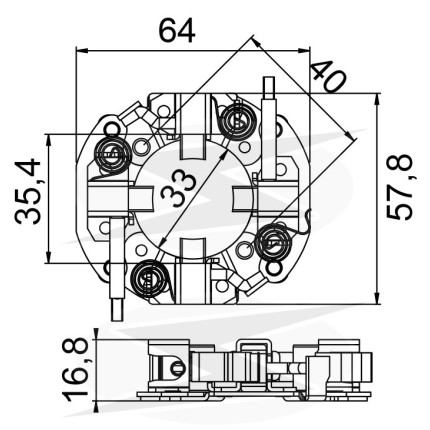 PORTA ESCOVA PARTIDA COMPATÍVEL DENSO KUBOTA/MARINE C/PLANETARIA - MAIOR UNF1341