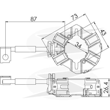 PORTA ESCOVA PARTIDA COMPATÍVEL BOSCH MOD C/4 ESC PORSCHE CAYENNE/PANAMERA/MACAN UNF1343