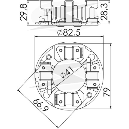 PORTA ESCOVA PARTIDA COMPATÍVEL DENSO 24V IVECO/CASE/ UNF1349
