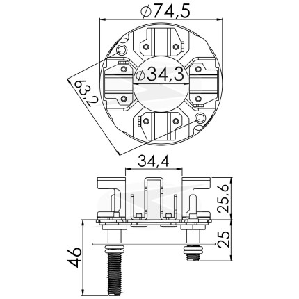 PORTA ESCOVA PARTIDA COMPATÍVEL MITSUBISHI 12V VOLVO PENTA UNF1360