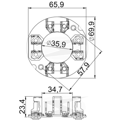 PORTA ESCOVA PARTIDA COMPATÍVEL HITACHI 12V TRAMONTINI TRATORES UNF1363