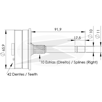 PLANETÁRIA PARTIDA COMPATÍVEL DENSO 42D CRETA/KIA/LAND/RANGE ROVER UNF17420