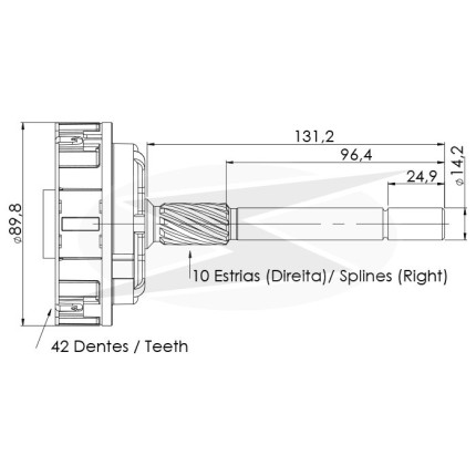 PLANETÁRIA PARTIDA COMPATÍVEL ISKRA 42D C/4ENG HATZ/JCB 24V 16912944 MSX1444 UNF18944