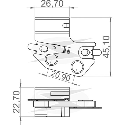 PORTA ESCOVA ALTERNADOR COMPATÍVEL  DELCO PEQ CHEVETTE UNF2203