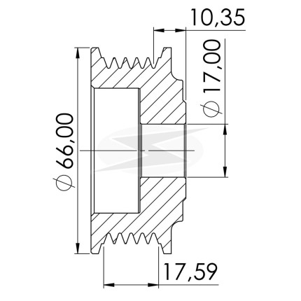 POLIA COMPATÍVEL 5PK-60 BOSCH MONZA/KADETT 1131 UNF3338