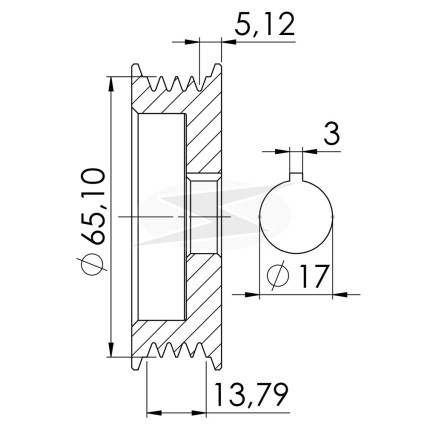 POLIA COMPATÍVEL 4PK-65 BOSCH MONZA/KADETT 1134 UNF3341