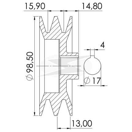 POLIA COMPATÍVEL 2PK-98 BOSCH MB UNF3358