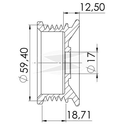 POLIA COMPATÍVEL 5PK-60 BOSCH CORSA/MONZA UNF3372