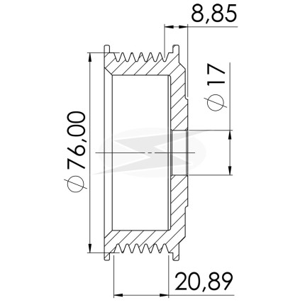 POLIA COMPATÍVEL 6PK-77 BOSCH F250 MWM 1184 UNF3373