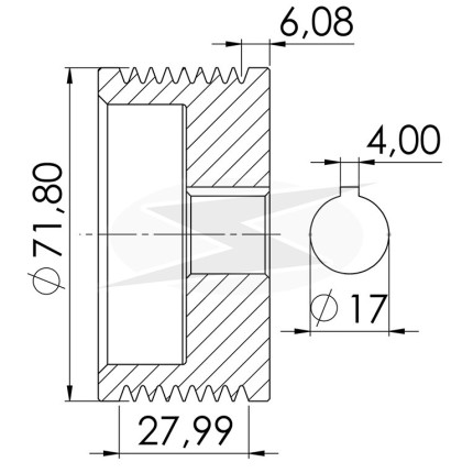 POLIA 8PK-72 COMPATÍVEL BOSCH 114/124 1086 UNF3381