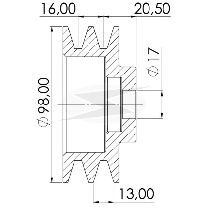 POLIA COMPATÍVEL 2PK-98 BOSCH MB 120A UNF3388