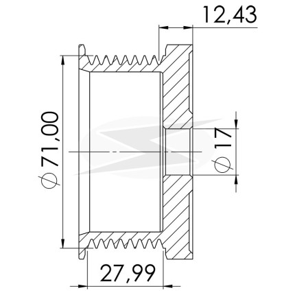 POLIA COMPATÍVEL 8PK-71 BOSCH MB LEVE UNF3402