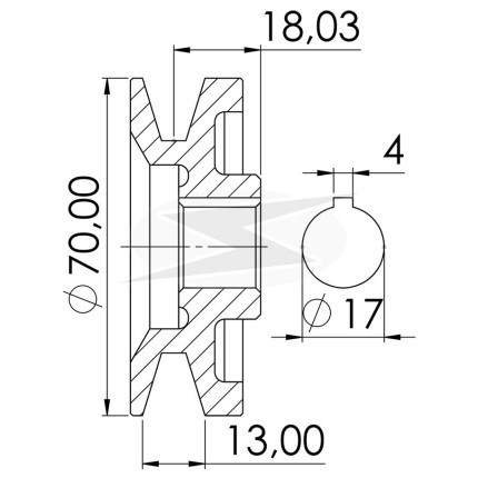 POLIA COMPATÍVEL 1PK-70 C10/C14 UNF3403