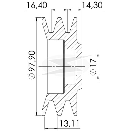 POLIA COMPATÍVEL 2PK-98 BOSCH MB ELETR UNF3407