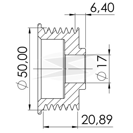 POLIA COMPATÍVEL 6PK-50 VALEO GM UNF3414