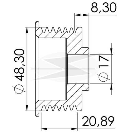 POLIA COMPATÍVEL 6PK-48 VALEO FORD UNF3415