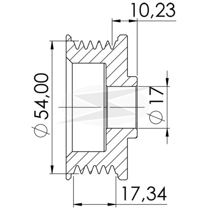 POLIA COMPATÍVEL 5PK-54 BOSCH/VALEO PALIO/CORSA 1089 UNF3417
