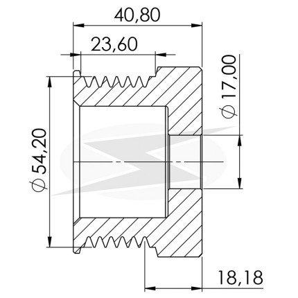 POLIA COMPATÍVEL 6PK-54 MITSUBISHI CATERPILLAR 320 UNF3419