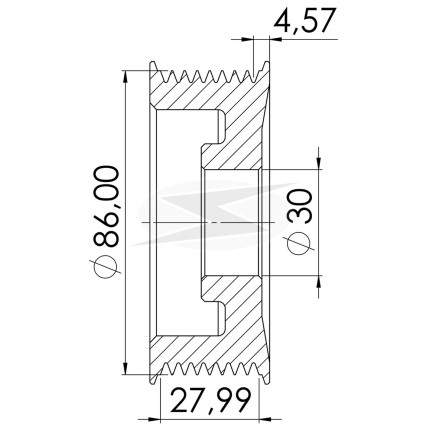 POLIA COMPATÍVEL 8PK-86 FURO:30 BOSCH 114/124 1080 UNF3420